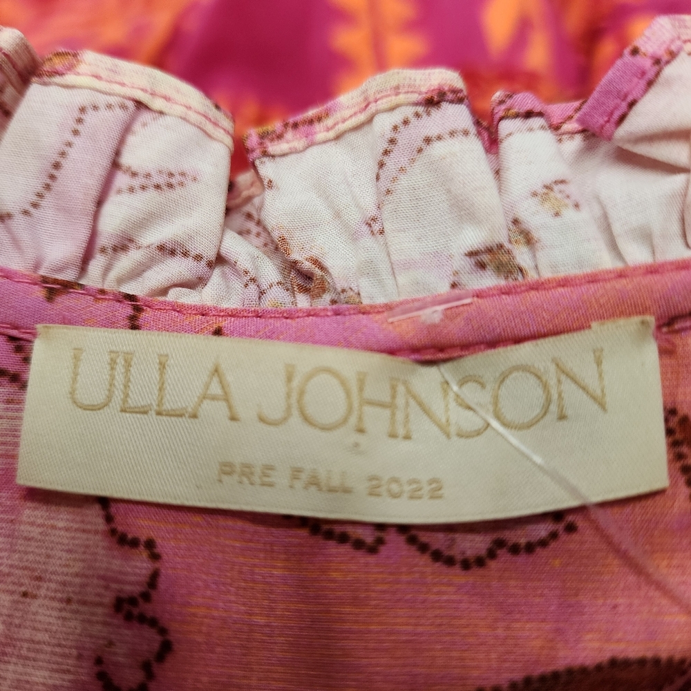 Size 4 Ulla Johnson Pink Ruffled Dress - Picture 5 of 6